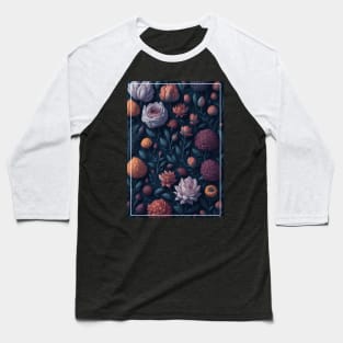 Vibrant 3D Floral Pattern Baseball T-Shirt